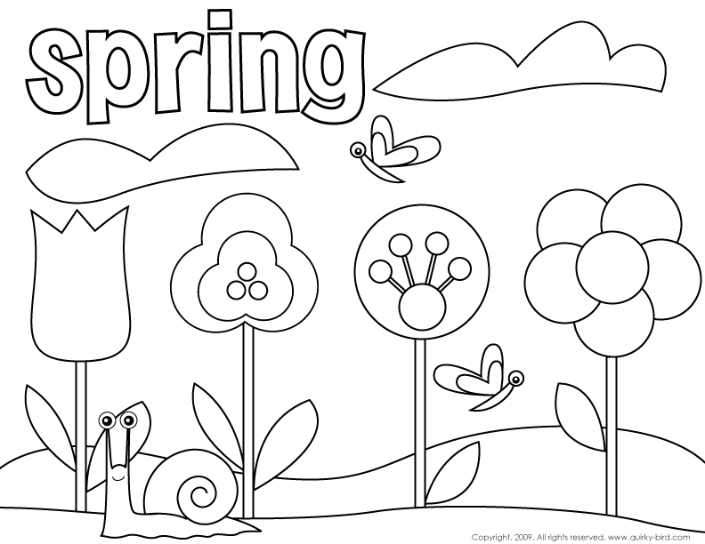 printable coloring pages of spring free spring coloring sheets for ...