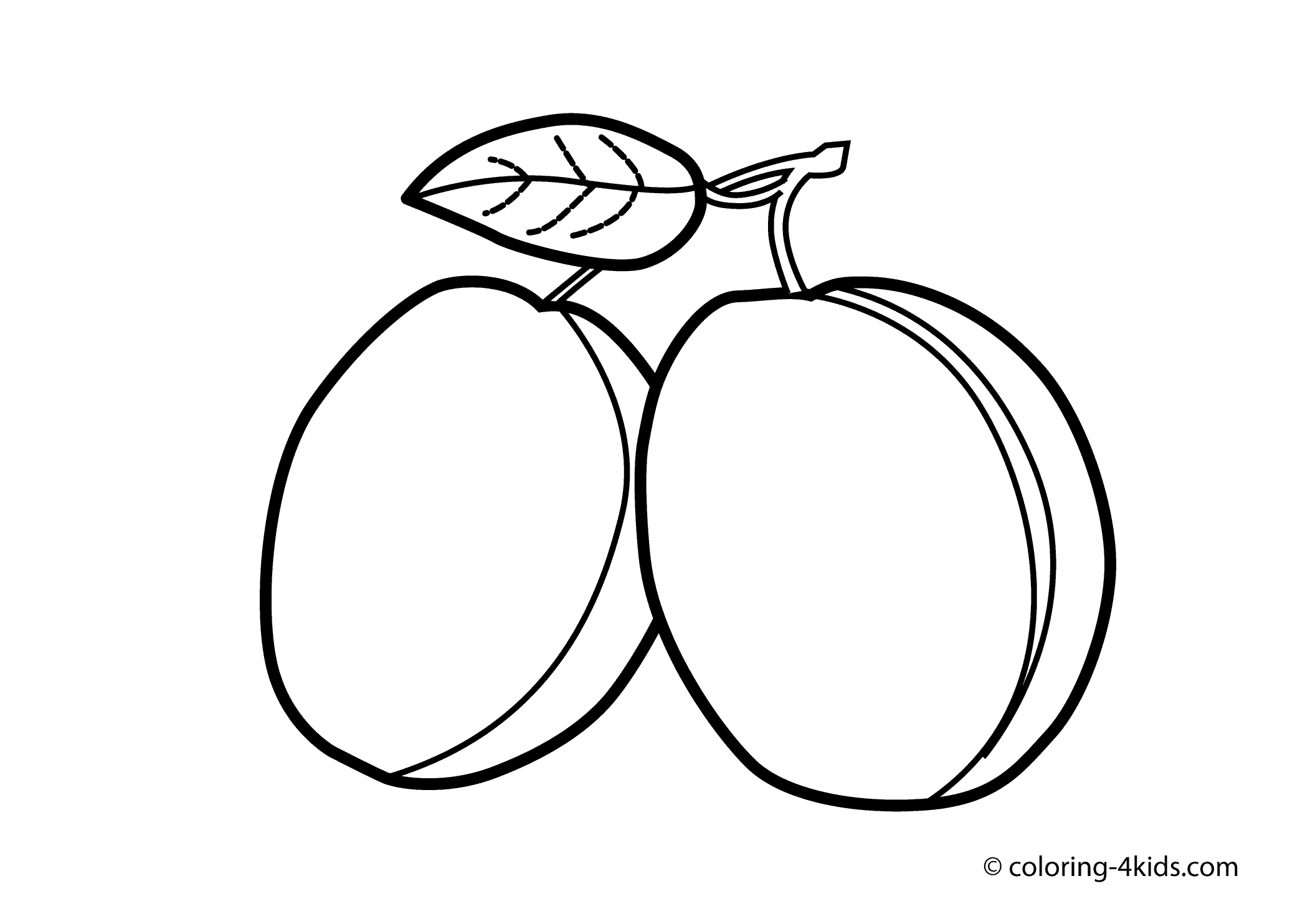 Plum - Fruits coloring pages for kids, prinables | Fruit coloring ...