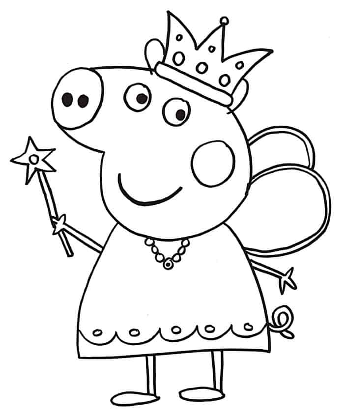 Peppa Pig Princess Coloring Pages - ColoringFile