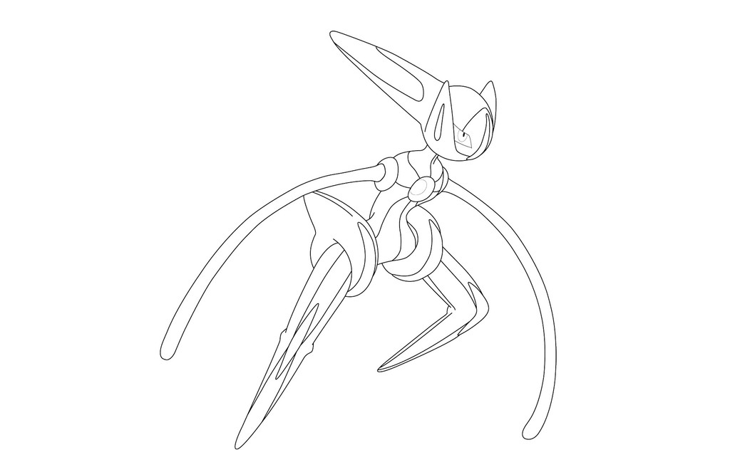 Easy Pokemon Coloring Pages Legendary Deoxys to Printable for Kids Pictures  - Ecolorings.info