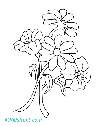 Easter Coloring Pages: Bear Flower Coloring Page