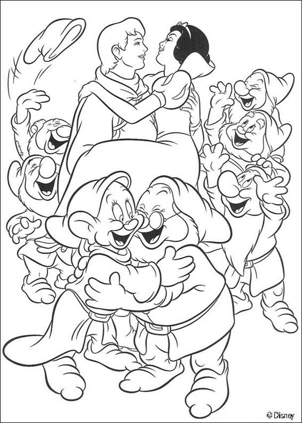 Snow White and the seven dwarfs coloring pages - Snow White with ...