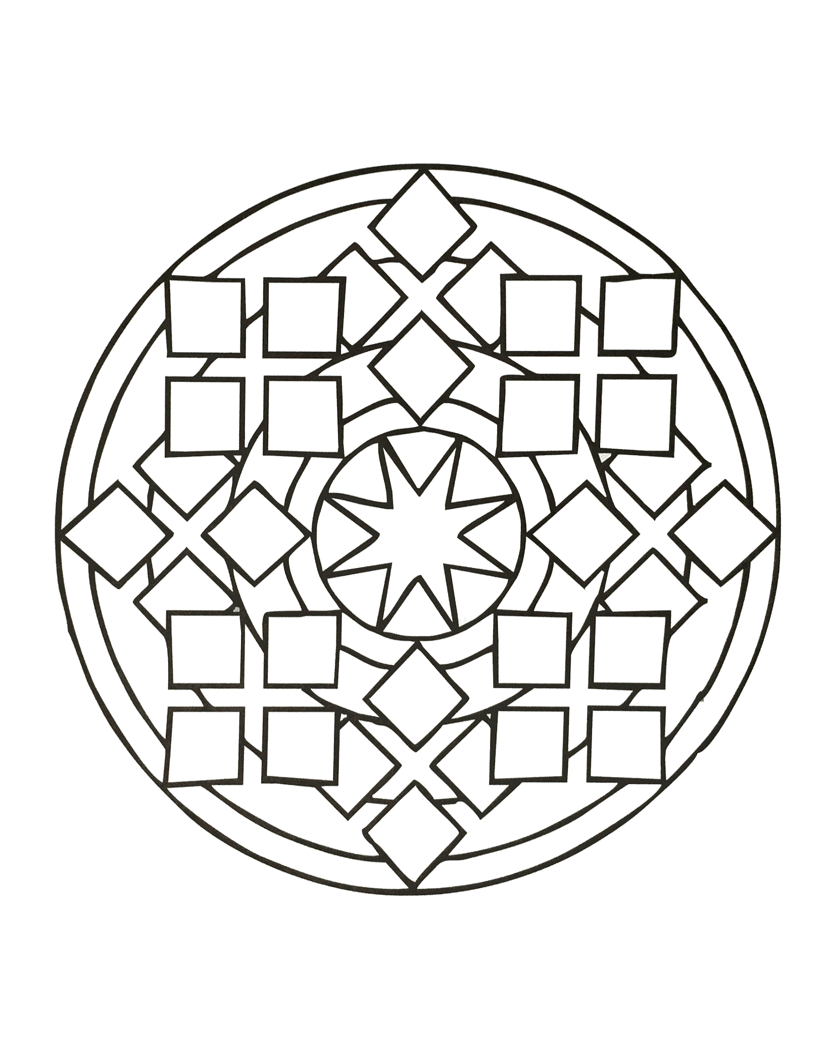 Mandala Coloring Pages Easy - Coloring Home