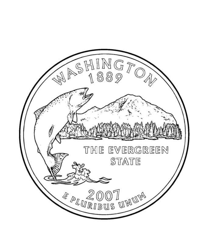 Oregon State Quarter Coloring Page | USA Coloring Pages ...