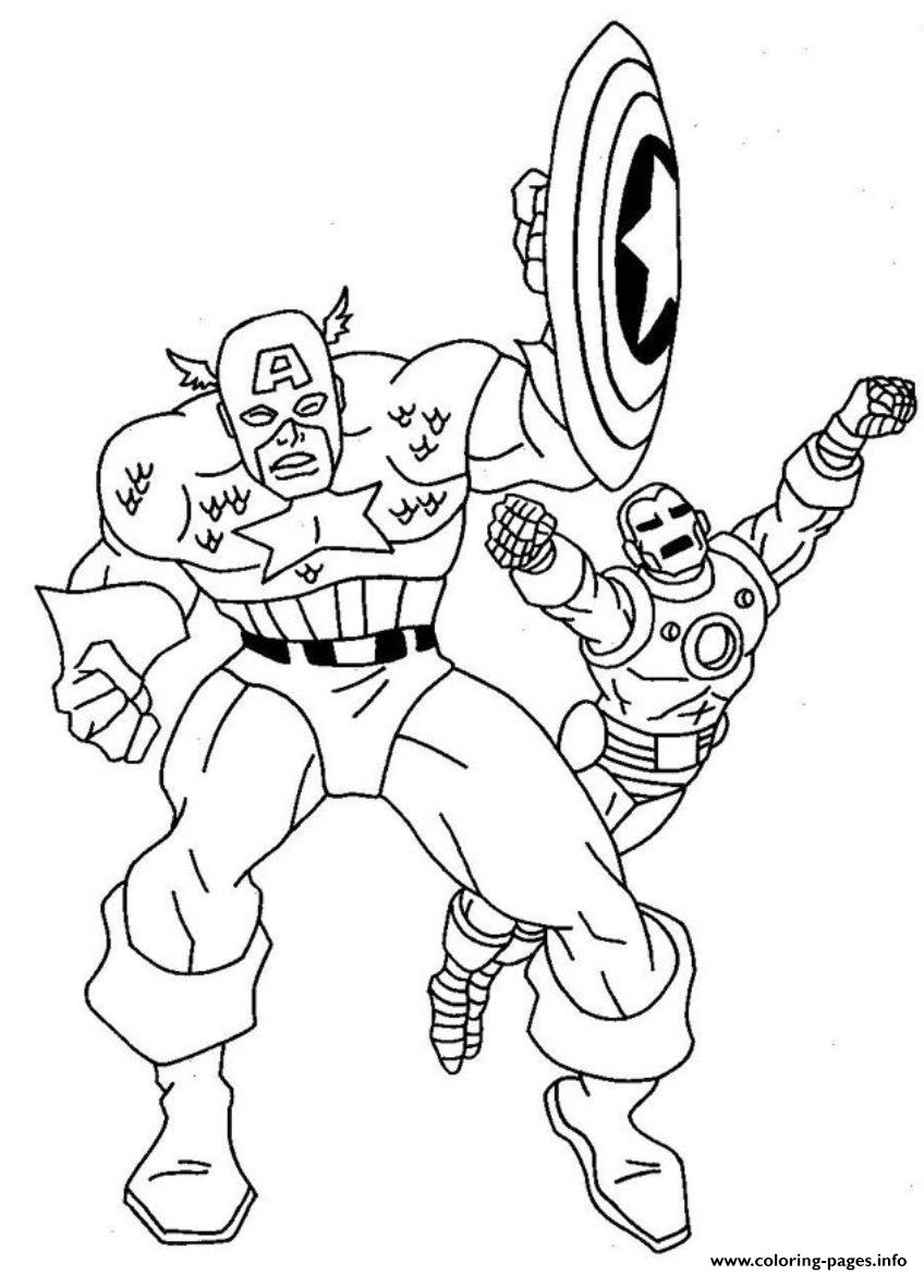 Captain America Fighting Bad Guy Coloring Pages   Coloring Home