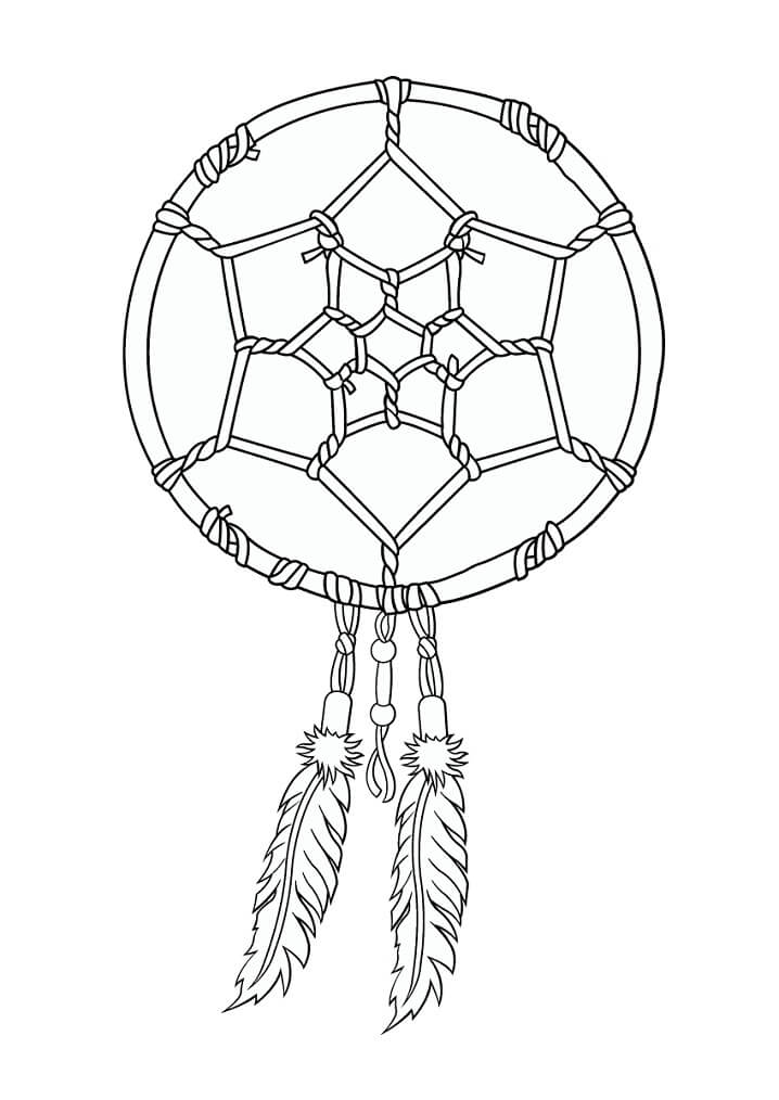 Native American Dreamcatcher Coloring Page - Free Printable Coloring Pages  for Kids