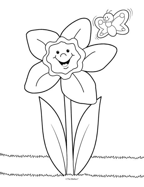 Daffodil Coloring Page - The Mailbox | Preschool coloring pages ...