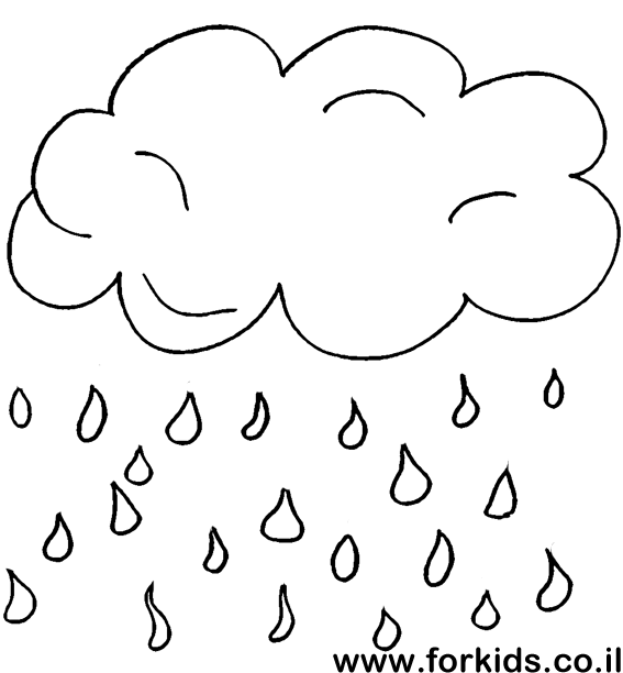 Cloude with rain drops for paint (color page) | Coloring pages ...