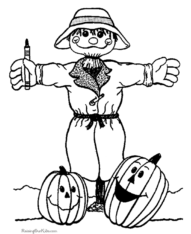Halloween scarecrow coloring pages - 003