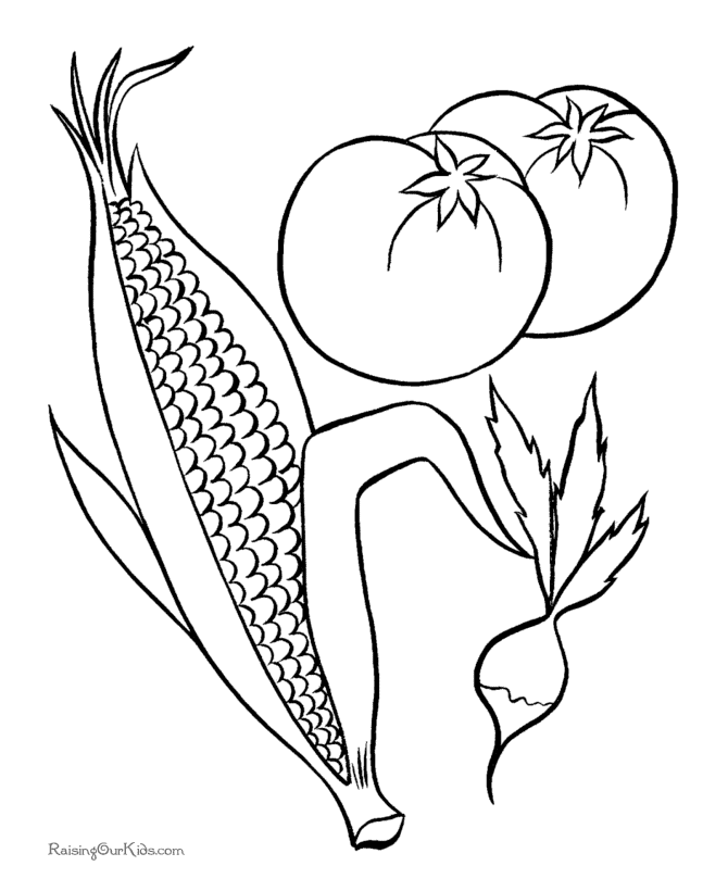 Corn - Fruit coloring pages
