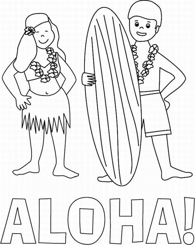 Hawaiian Coloring Page - HiColoringPages