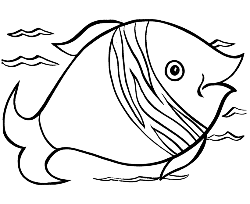Easy Shapes Coloring Pages | Free Printable Big Fish Easy Coloring 