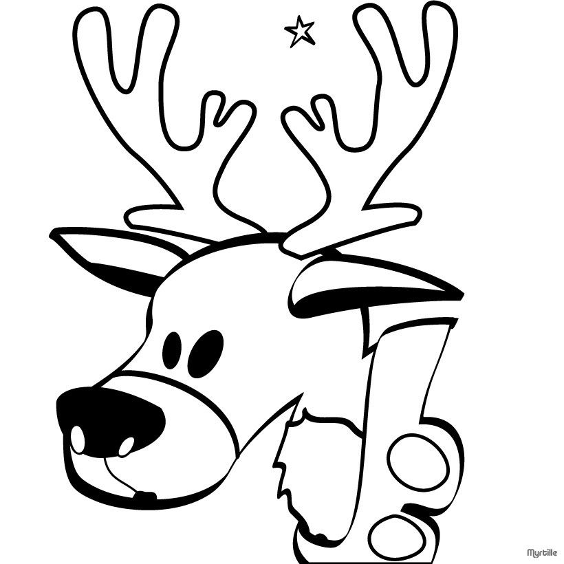 SANTA'S REINDEER coloring pages - Reindeer head