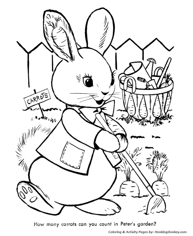 Peter Cottontail Coloring Pages - Peter Cottontail's Garden 