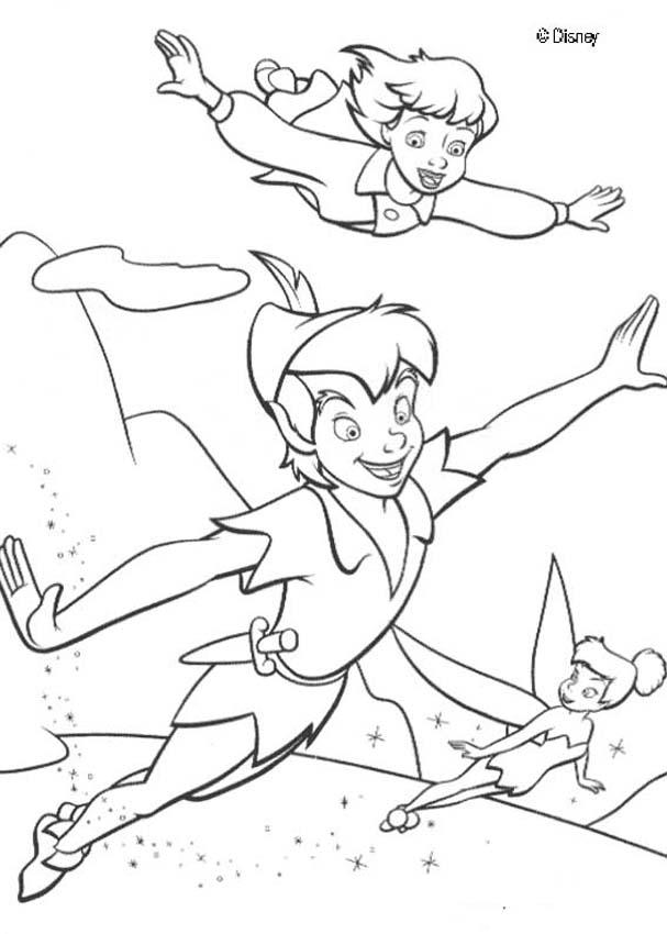 Peter Pan And Tinkerbell Coloring Pages - Coloring Home