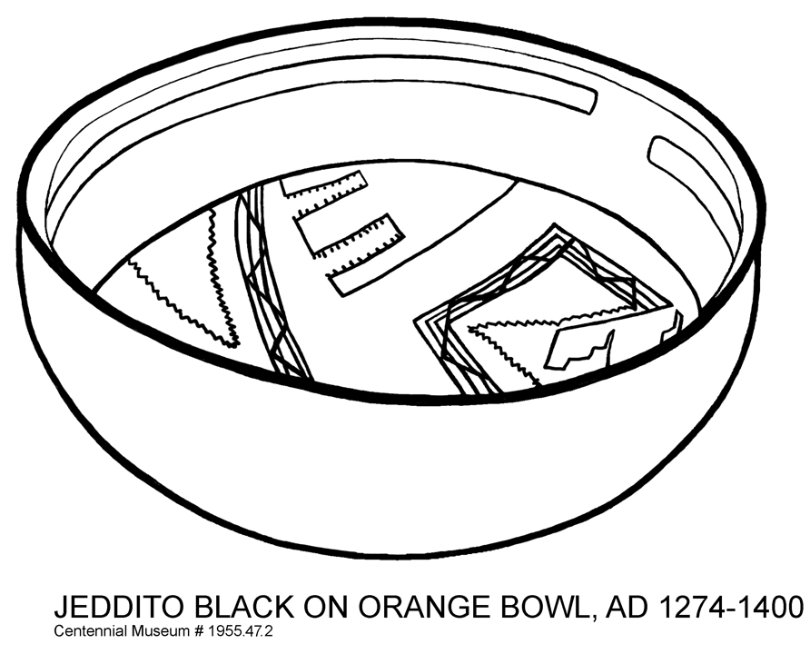 Jeddito Pottery Coloring Page: Oblique View