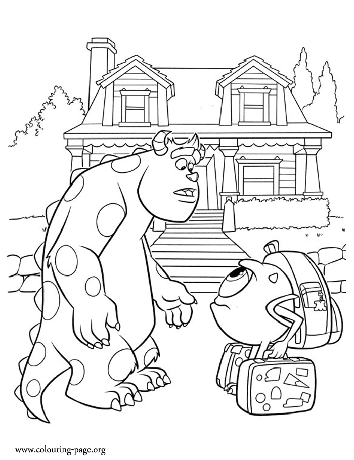 Monsters University - Mike meets Sulley coloring page