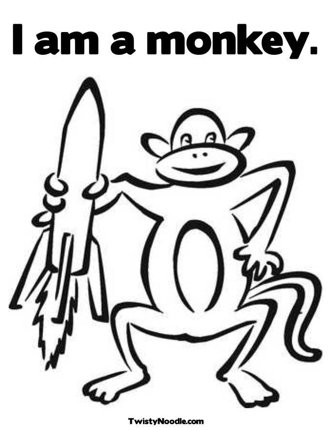 monkeys head Colouring Pages