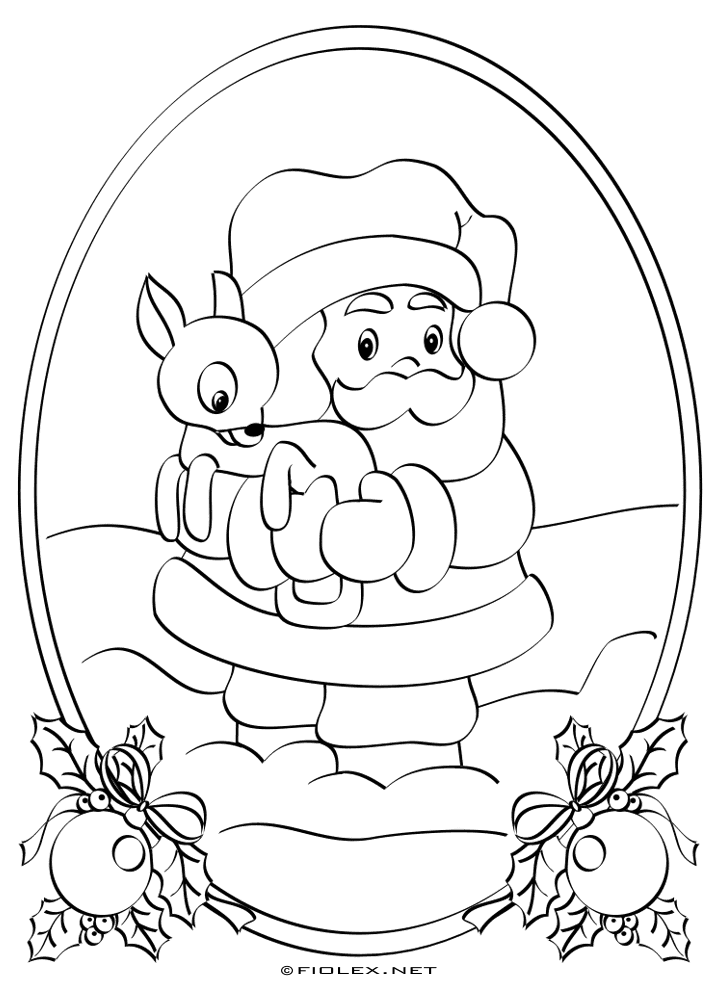 Fiolex Free Image Gallery: Santa Claus (Coloring Template)