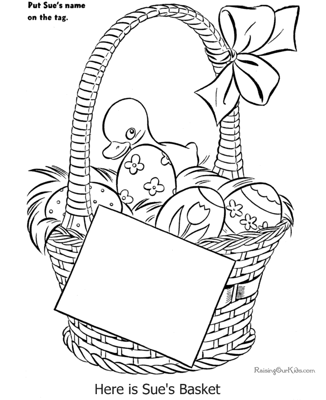 Free Easter Basket Coloring Page - 003