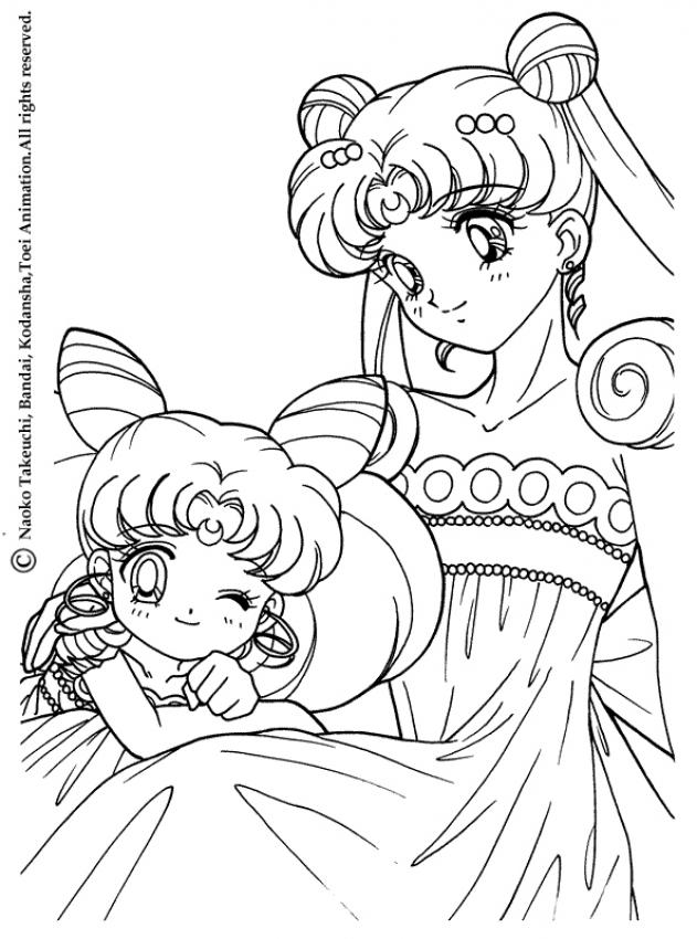 SAILOR MOON coloring pages - Sailor Moon with a princess dress