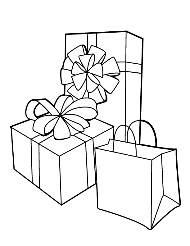 gift with kid in it Colouring Pages