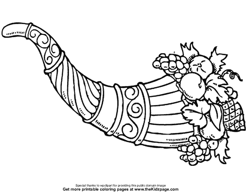 Fancy Cornucopia - Free Coloring Pages for Kids - Printable 