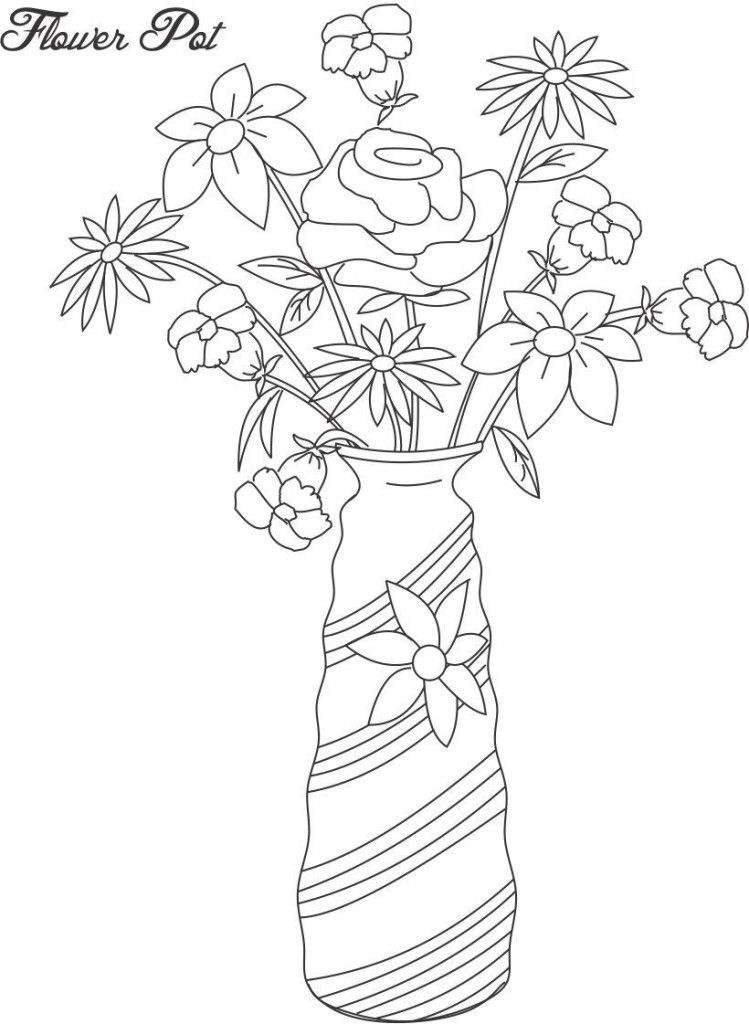 Download Flower Pot Coloring Page - Coloring Home
