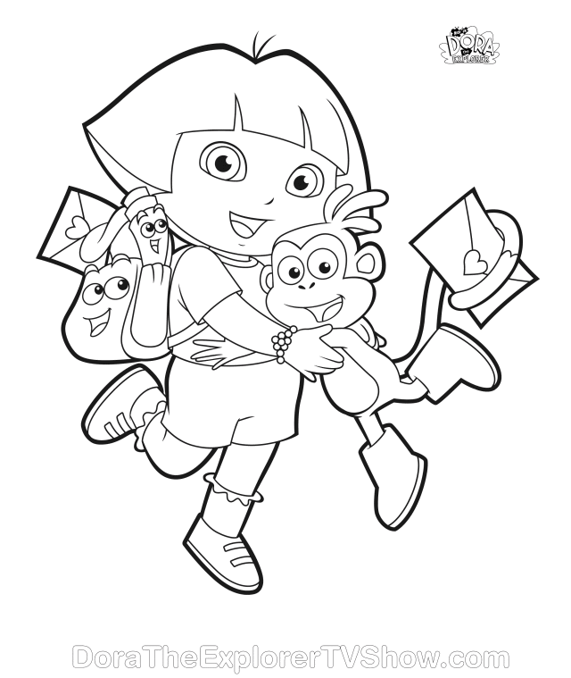 Dora Backpack Coloring Page - Coloring Home