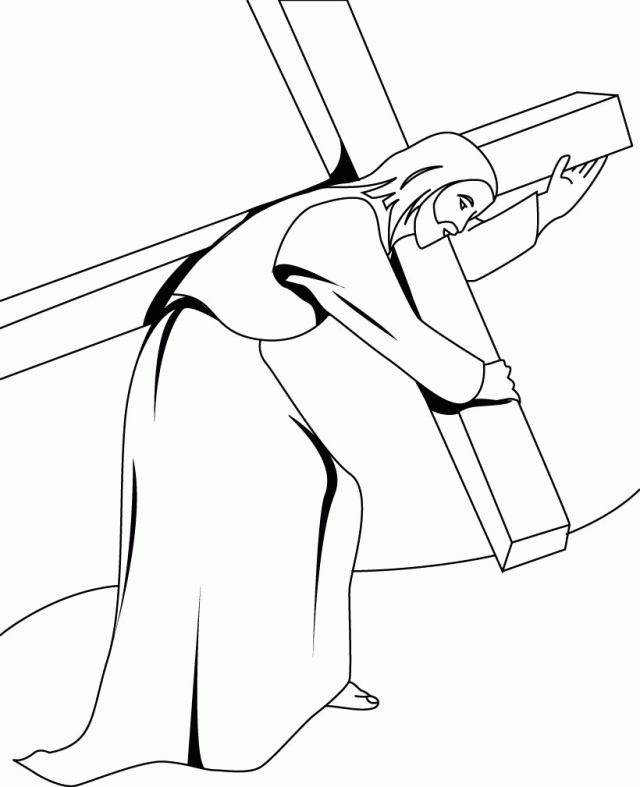 Downloadable Jesus Christ Carrying The Cross Coloring Page Best 