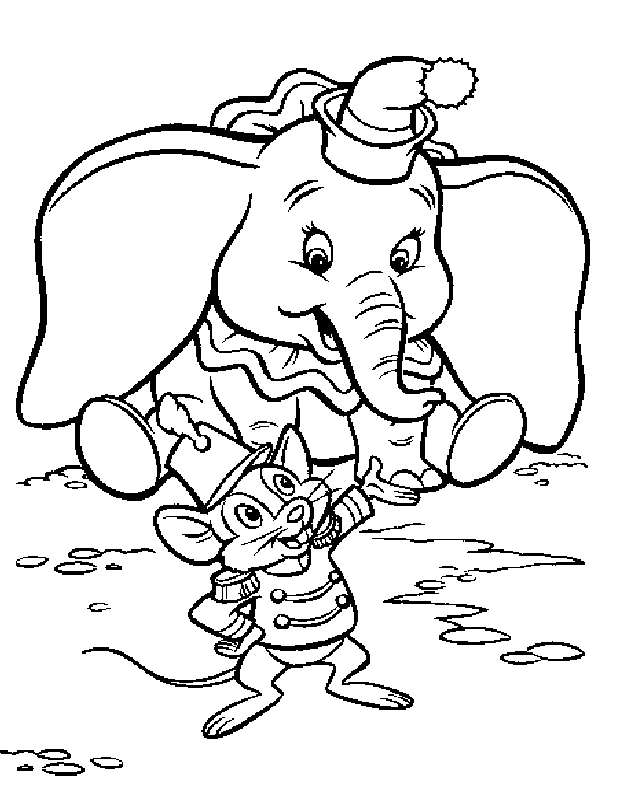 Dumbo Flying - Dumbo Coloring Pages : Coloring Pages for Kids 