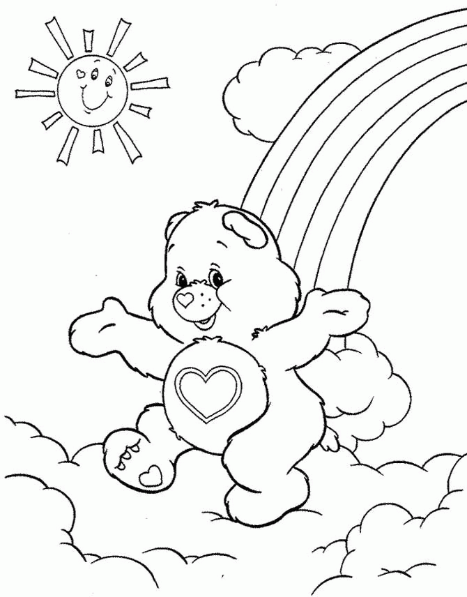 a big heart care bear coloring kids care bears coloring pages coloring home