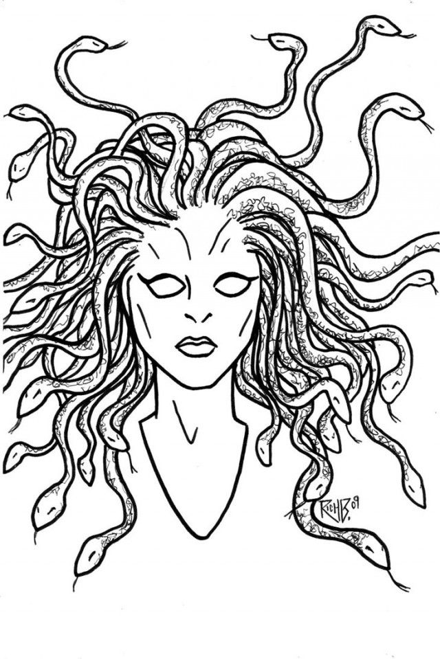 Medusa Coloring Page - Coloring Home