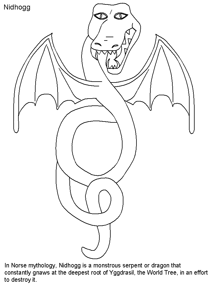 Printable Norway Nidhogg Words Countries Coloring Pages 
