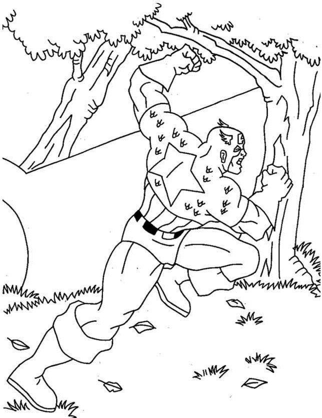 Ready Fight Captain America Coloring Page - Captain America 