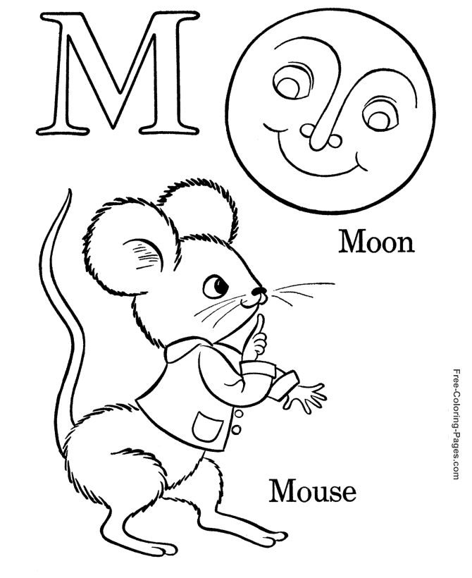 mouse alphabet Colouring Pages