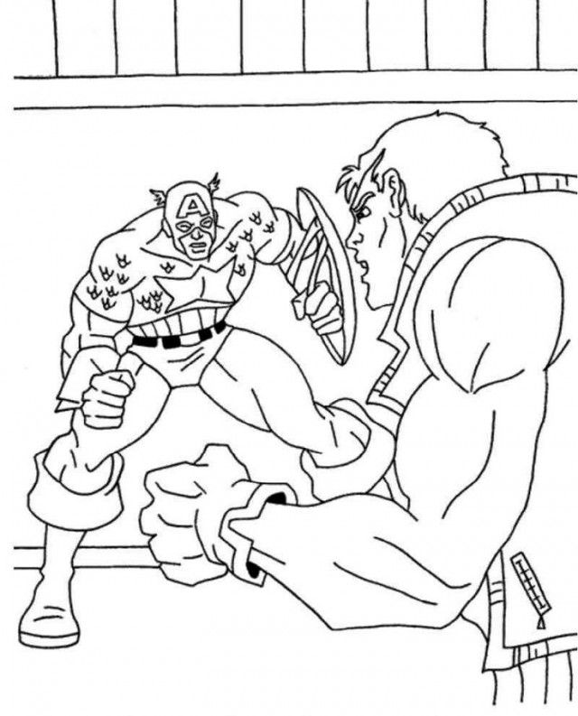 fighting Captain america coloring pages for kids | Great Coloring 