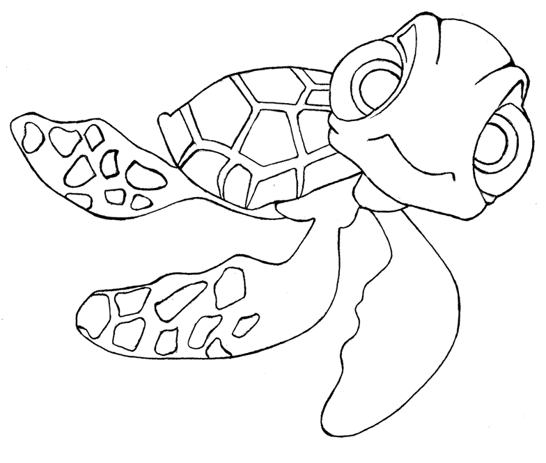 Gambar Turtle Finding Nemo Animation Coloring Pages Kids Easy di ...