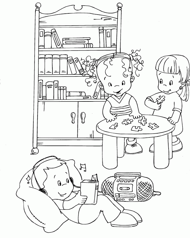Kids reading - free coloring pages | Coloring Pages