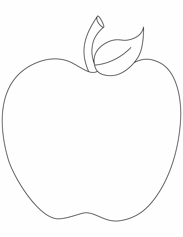 Apple Template For Kids Coloring Home