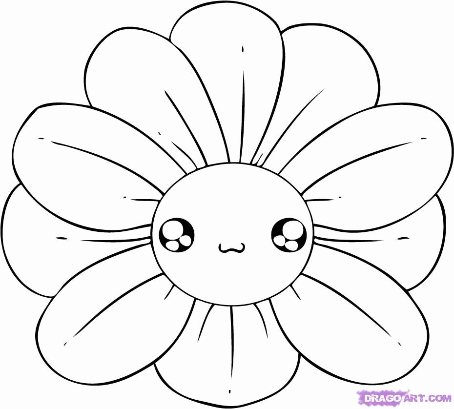 How to Draw a Chibi Flower, Step by Step, Chibis, Draw Chibi 