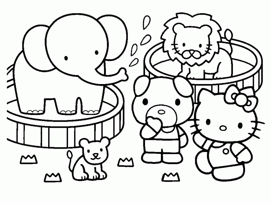 Kids Drawing Of Four Cute Kitty Cats Coloring Page Id 106382 85782 
