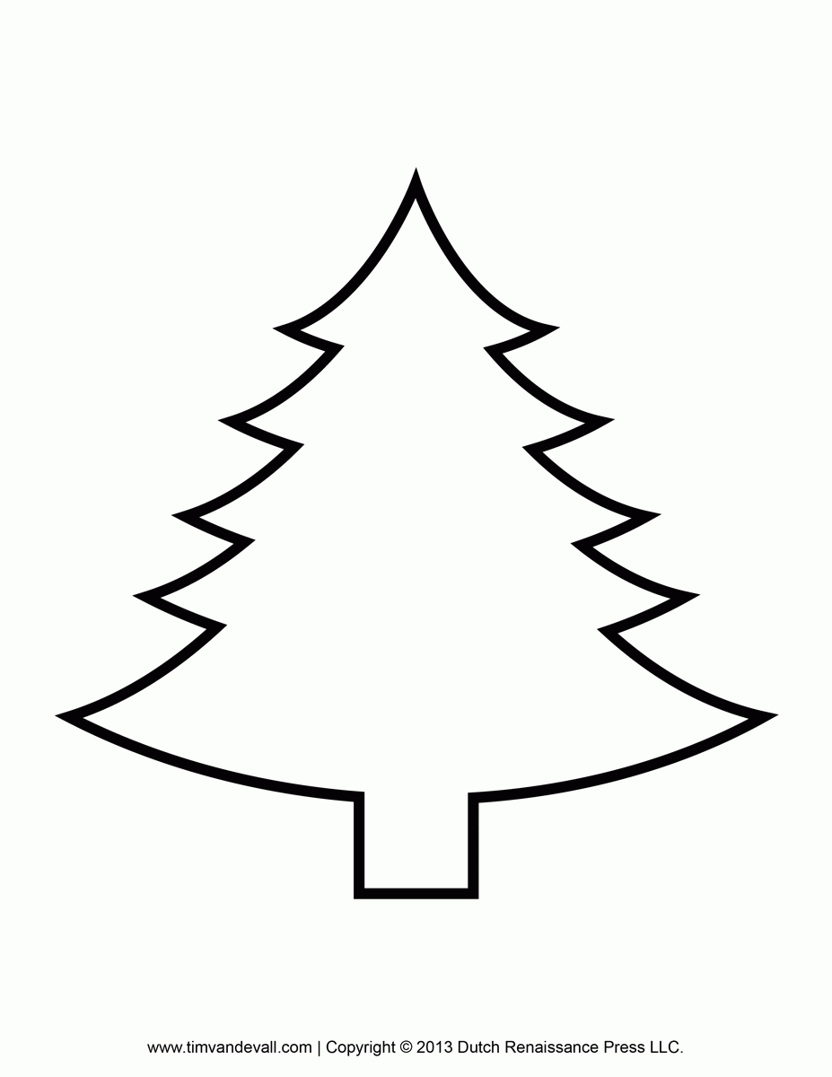 christmastree outline coloring page