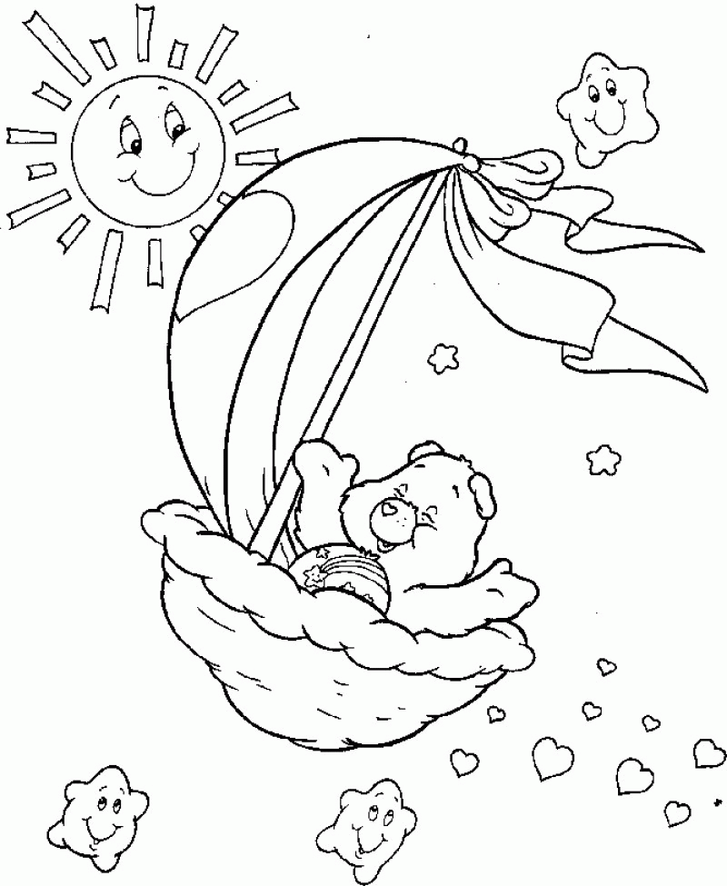 Care Bear Was Cruising Coloring For Kids - Kids Colouring Pages