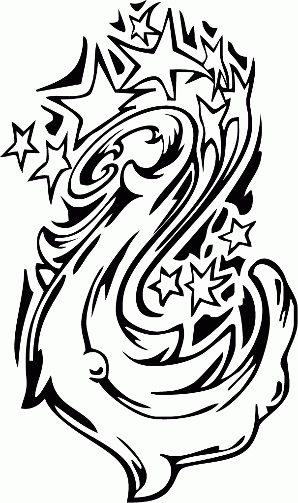 coloring sheet of a star galaxy tattoo swirl design - Coloring Point