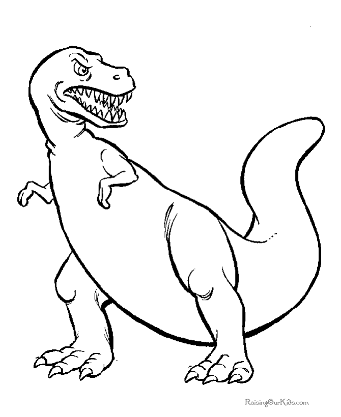 Tyranasauras Rex Free Clipart Coloring Book Pages - Free Printable 