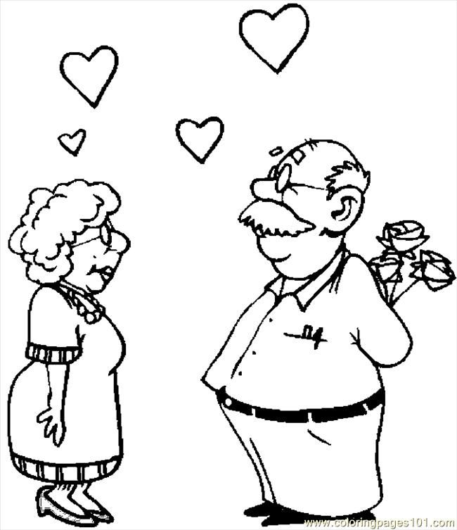 Coloring Pages Giving Roses 2 (Holidays > Valentine's Day) - free 