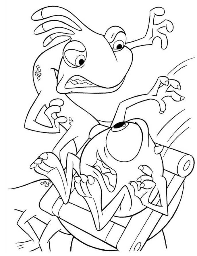 Monster Inc Randall With Mike Coloring Pages - Monster Inc 