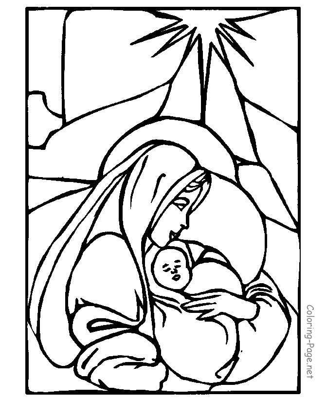 Mary and Jesus coloring page | Art - Mary
