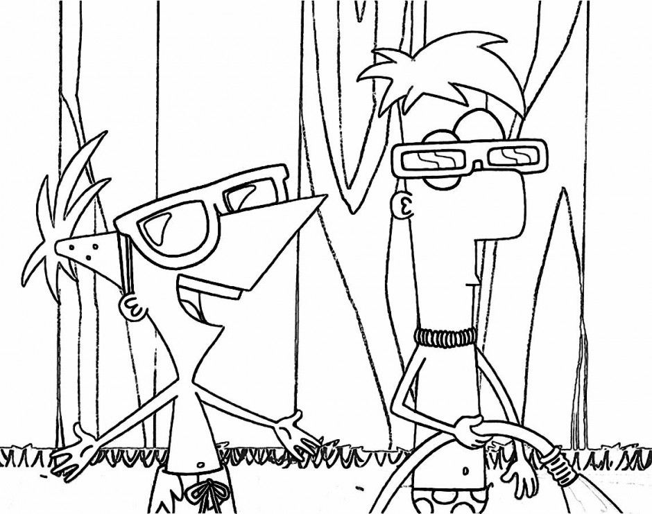 Phineas And Ferb Characters Printable Coloring Pages Id 18593 